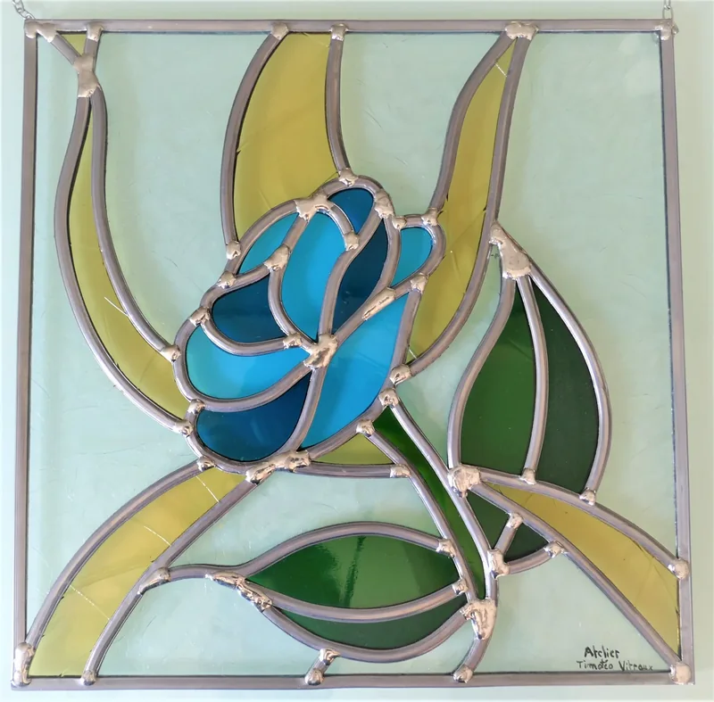 Vitrail "Rose rayonnante"